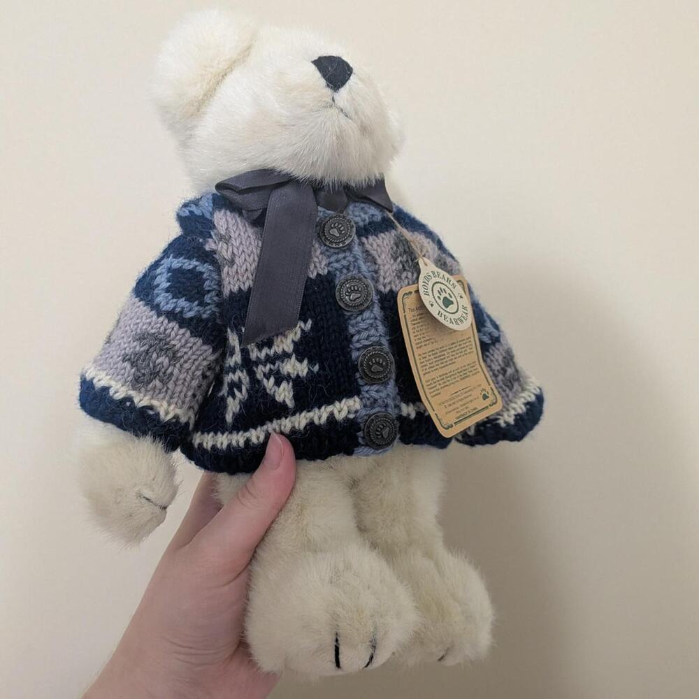 Boyds Bears Bearwear Collectable Teddy Bear With Button Up Sweater And Ribbon - Picture 2 of 8